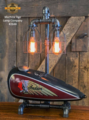 Steampunk Industrial / 1930’s Indian Scout Gas Tank Lamp / Motorcycle Lamp #2544 sold