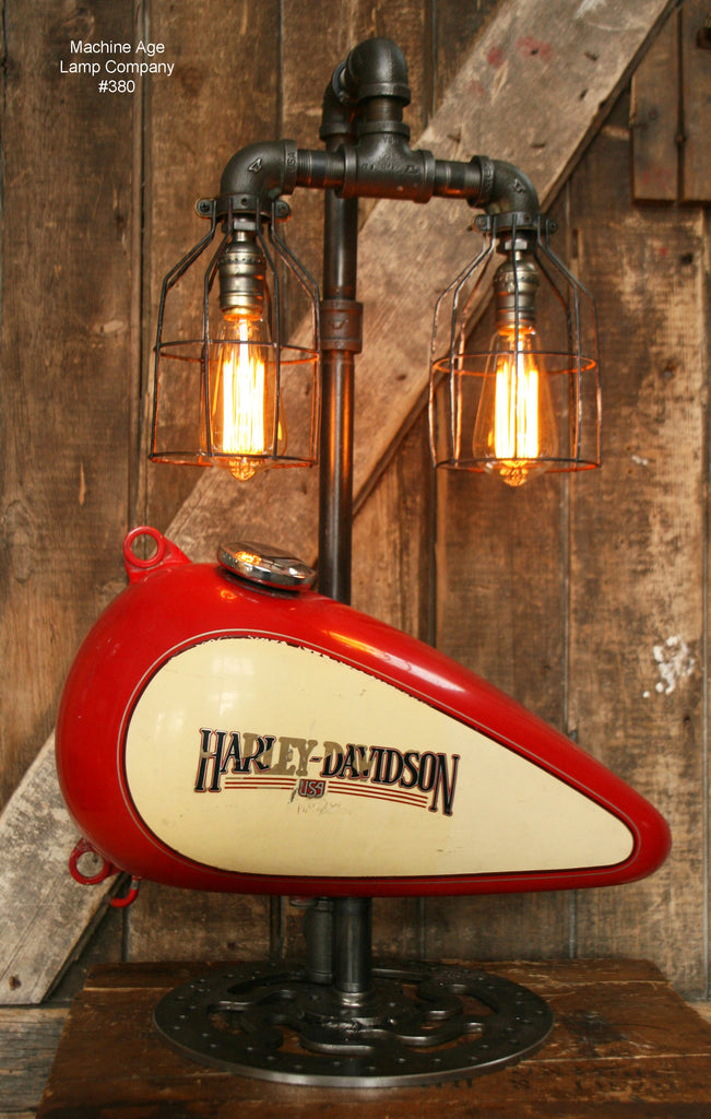 Steampunk Industrial Lamp, Harley Davidson Motorcycle Gas Tank #380 - SOLD