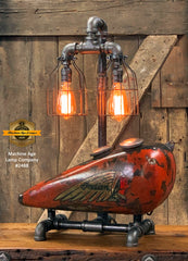 Steampunk Industrial / 1930’s Indian Scout Gas Tank Lamp / Motorcycle Lamp #2488 sold