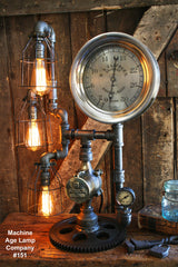 Steampunk Lamp Brass Steam Gauge - #151 - SOLD