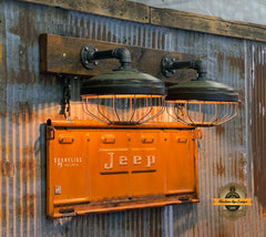 Steampunk Industrial / Jeep Tailgate Wall Light / Sconce / Barnwood /Automotive /  Lamp #4061