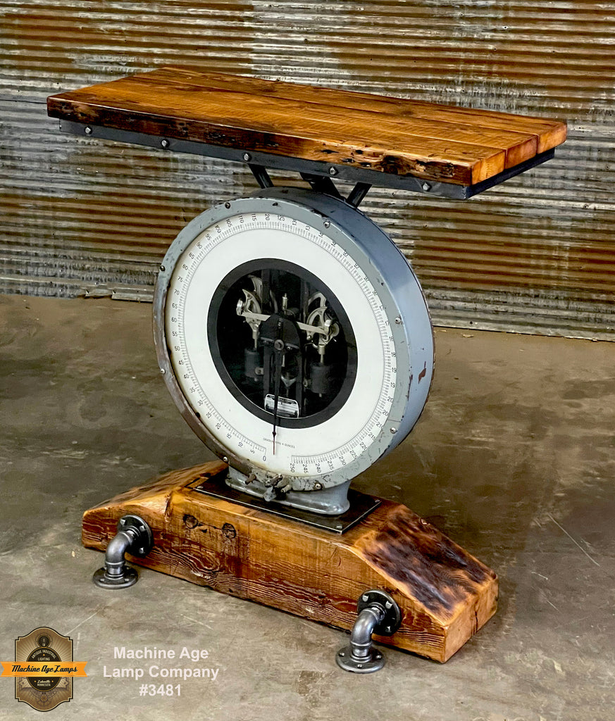 Steampunk Industrial Table / Toldeo Scale / Barnwood / Pub / Table #3481
