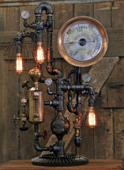 Steampunk Industrial / Steam Gauge Lamp / General Electric / Oiler / Lamp #2071 sold