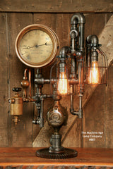 Steampunk Industrial Steam Gauge / Oiler Lamp #887