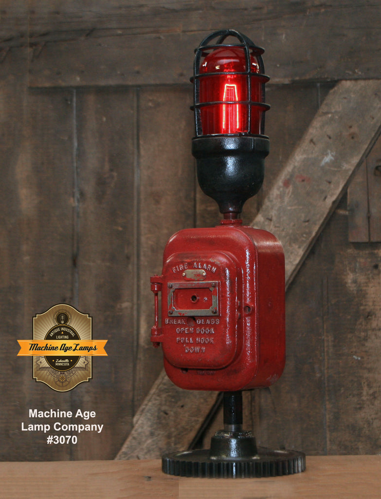 Steampunk Industrial / Fire Alarm Call Box Switch / Gear Base / Fireman / #3070 sold