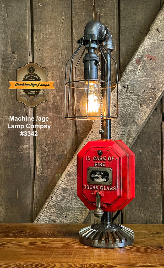 Steampunk Industrial Machine Age Lamp / Fireman / Police / Antique Call box / Alarm / Lamp #3342