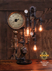 Steampunk Industrial / Steam Gauge Lamp / The Casey Hedges Co / Oiler / Lamp #3558