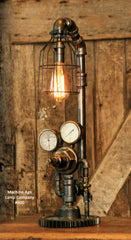 Steampunk Industrial Pipe Lamp, Brass Regulator, Steam Gauge , #900 sold