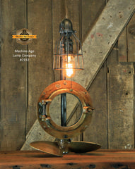 Steampunk Industrial Lamp / Antique ship port window / Antique Propeller / Boat / Nautical / #2192