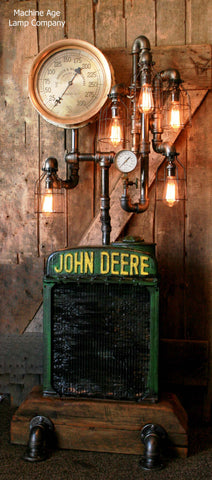 Steampunk Industrial , Antique John Deere Radiator Floor Lamp Farm  - #950