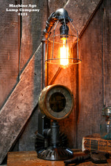 steampunk Lamp, By Machine Age Lamps, Steam Gauge, Gear, Industrial #121
