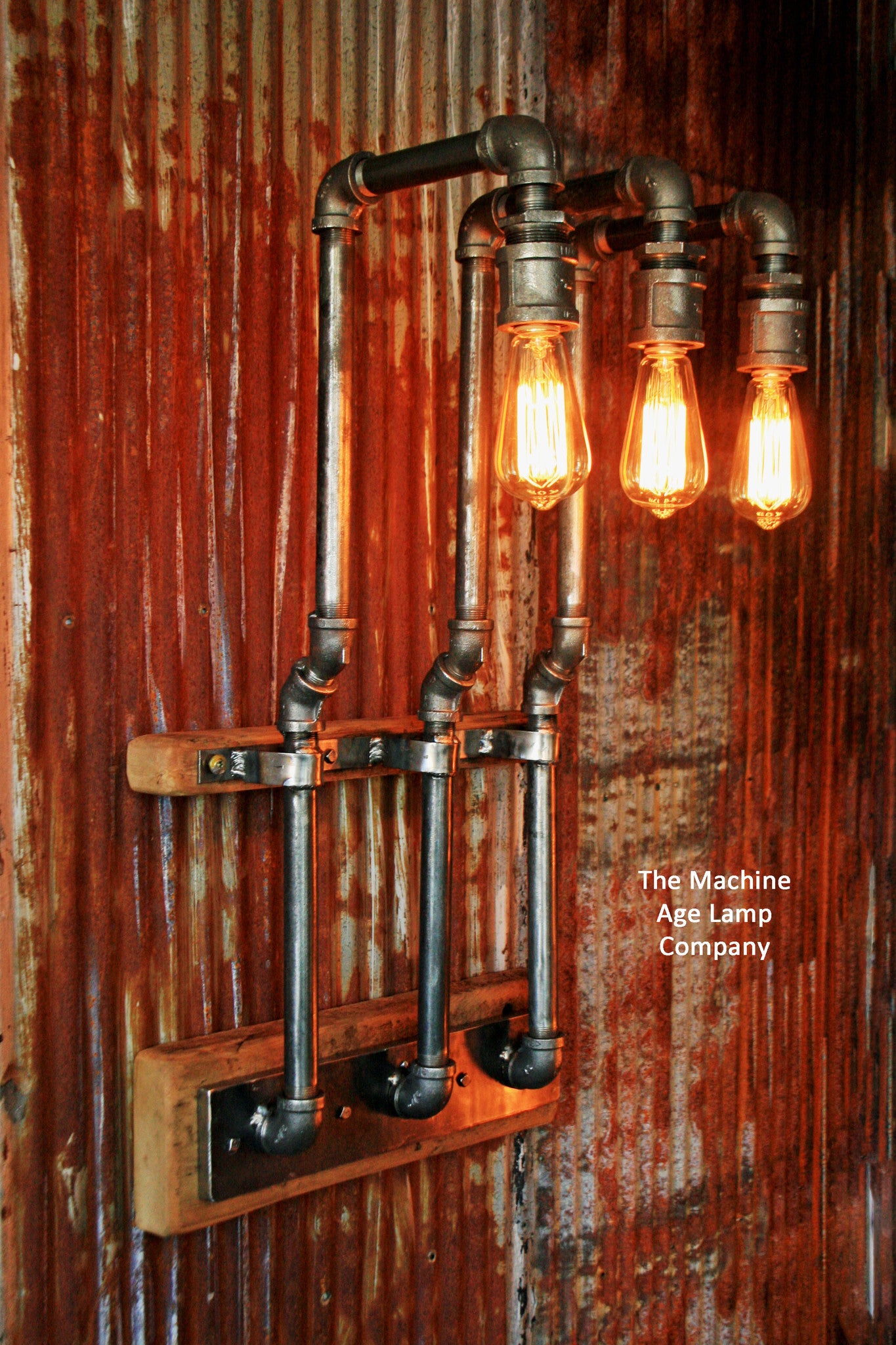 Steampunk, Industrial Barn Wood Wall Sconce,  #635