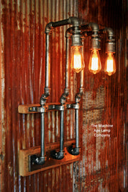 Steampunk, Industrial Barn Wood Wall Sconce,  #635