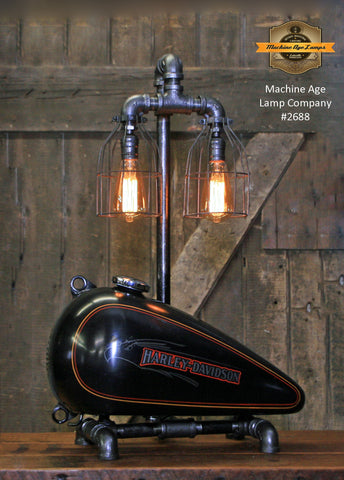 Steampunk Industrial, Original Motorcycle HD Gas Tank Lamp  #2688 sold