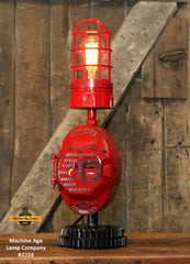 Steampunk Industrial Machine Age Lamp / Fireman / Police / Antique Call box / Alarm / Lamp #2224