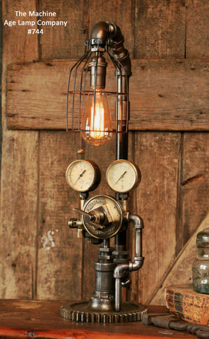 Steampunk, Industrial Brass Regulator Lamp, #744 - SOLD