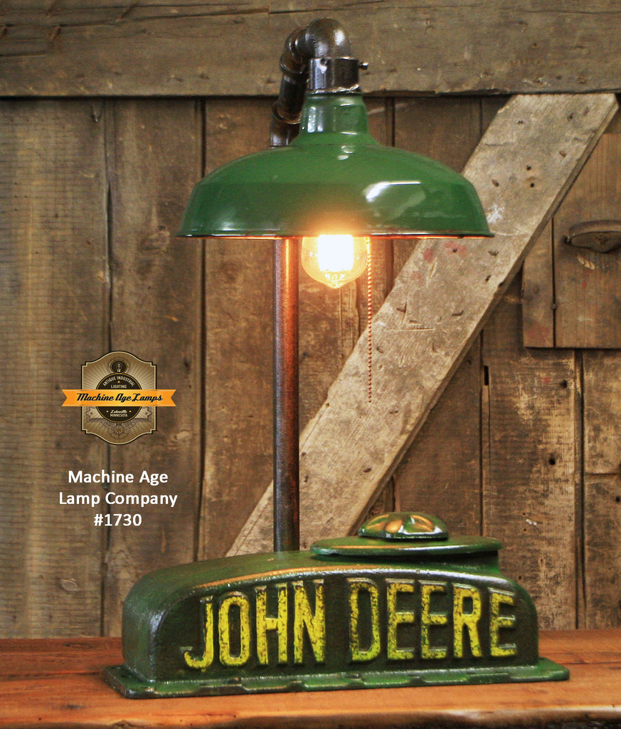 Steampunk Industrial Lamp, Antique John Deere Farm Tractor "B" Lamp #1730