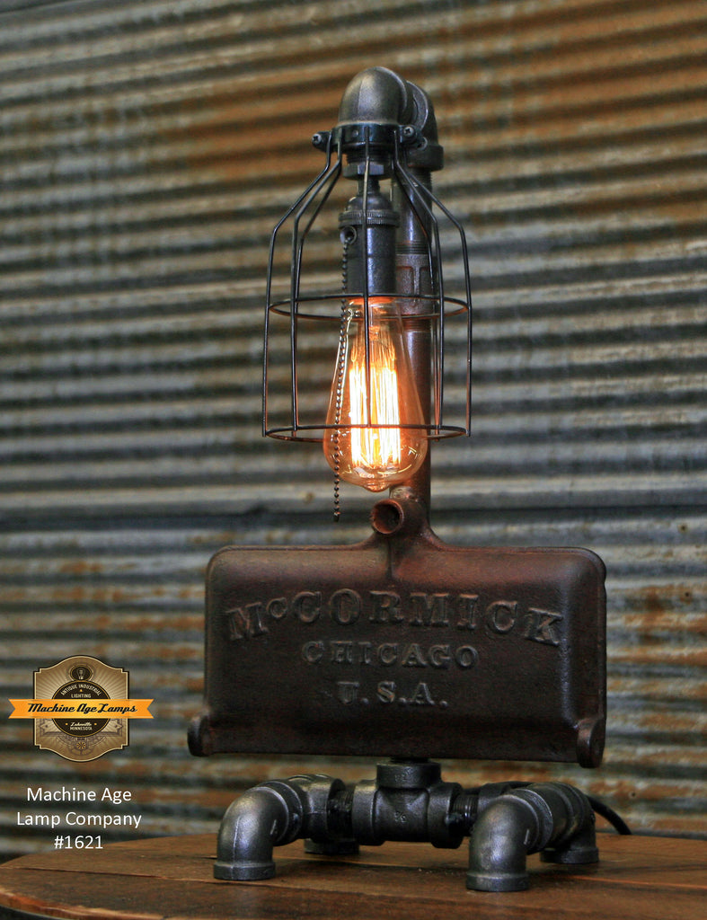 Steampunk Industrial Lamp / McCormick Chicago USA / Farm Tractor / Lamp #1621