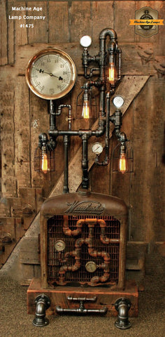 Steampunk Industrial / Floor Lamp / Barn Wood / Farm / Waukesha / #1475