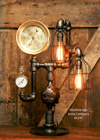 Steampunk Industrial Lamp / Steam Gauge / Gear /  #1245 sold