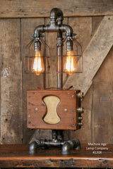 Steampunk Industrial Lamp / Electrical Meter / Gauge / #1208 - SOLD