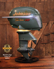 Steampunk Industrial / Antique Johnson Boat Motor / Nautical / Marine / Cabin / Lamp #3575