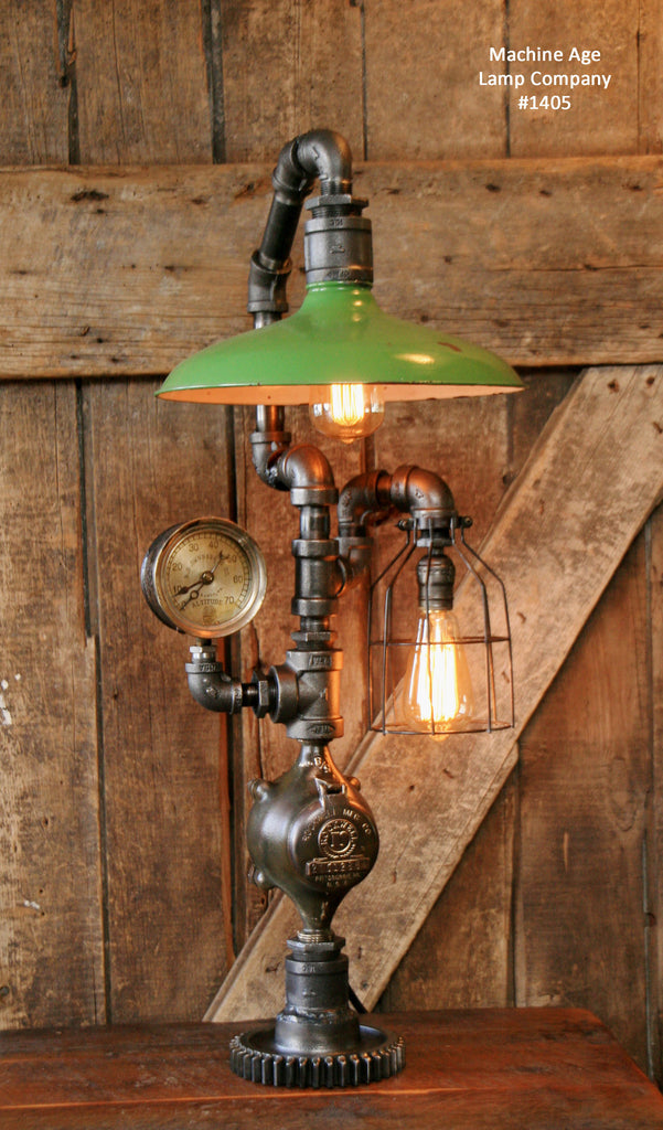 Steampunk Industrial Lamp / Gear / Steam Gauge / Shade- #1405