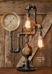 Steampunk Industrial Lamp / Gear / Steam Gauge / - #1402 sold