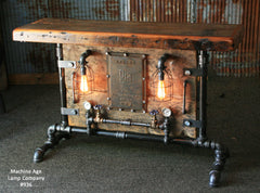 Steampunk Industrial Table, Barn Wood, New York - #936 sold