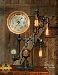 Steampunk Industrial / New York / Steam Gauge / Lamp #1533 - SOLD