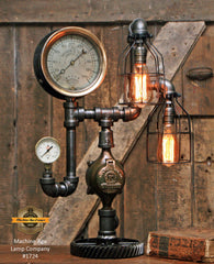 Steampunk Industrial / Antique Steam Gauge Lamp / Minneapolis MN USA / Lamp #1724 sold