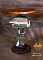 Steampunk Industrial / Antique Johnson Boat Motor / Nautical / Marine / Cabin / Pub Table / #3996