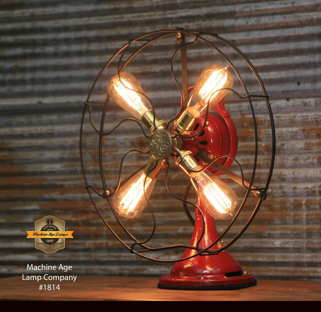 Steampunk Industrial Fan Lamp / Antique General Electric Fan  / Lamp #1814