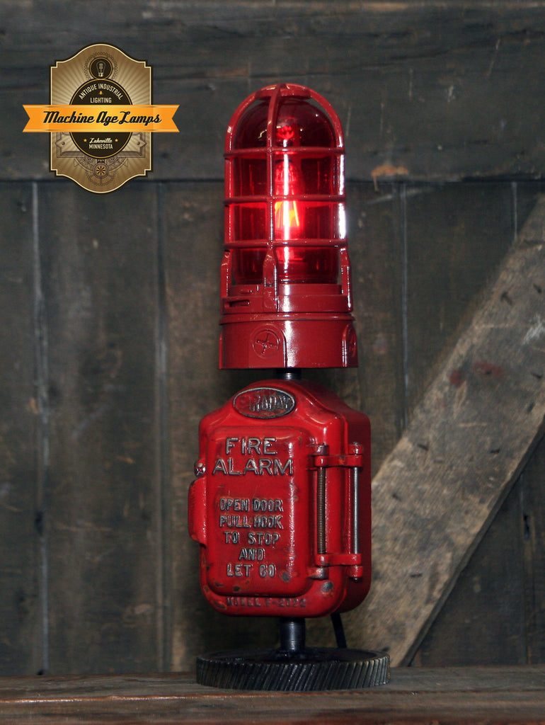 Steampunk Industrial Machine Age Lamp / Fireman / Police / Antique Call box / Alarm / Lamp #4035