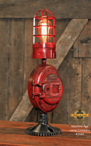 Steampunk Industrial Machine Age Lamp / Fireman / Police / Antique Call box / Alarm / Lamp #2586