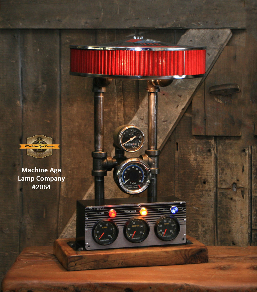 Steampunk Industrial / Automotive / Air cleaner / Vintage Gauges / Lamp #2064 sold