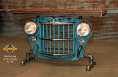 Steampunk Industrial / Original vintage 50's Jeep Willys Grille / Table Sofa Hallway / Table #1734 sold
