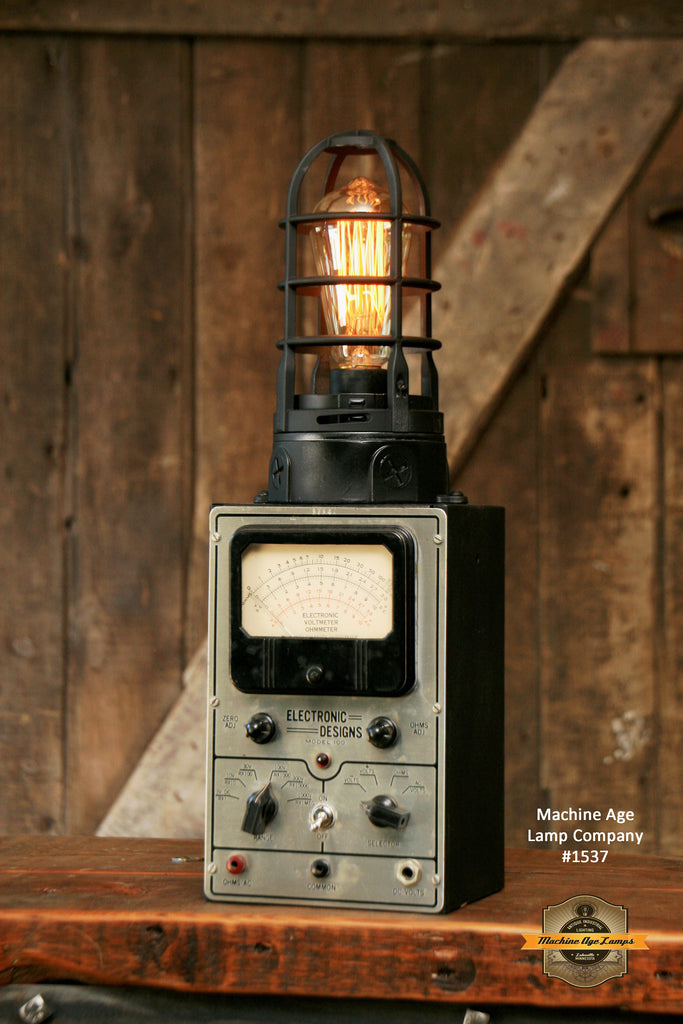 Steampunk Industrial / Antique Electrical Test Meter / Lamp #1537 sold