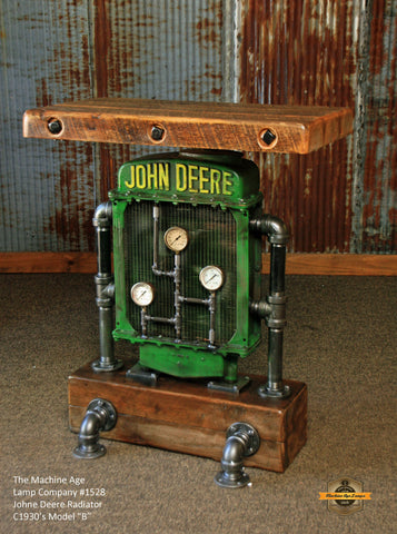 Antique Steampunk Industrial Table Stand, Hostess Station, Pub Table, Reclaimed Wood , John Deere #1504