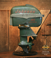 Steampunk Industrial / Antique Johnson Boat Motor / Nautical / Marine / Cabin / Lamp #2135