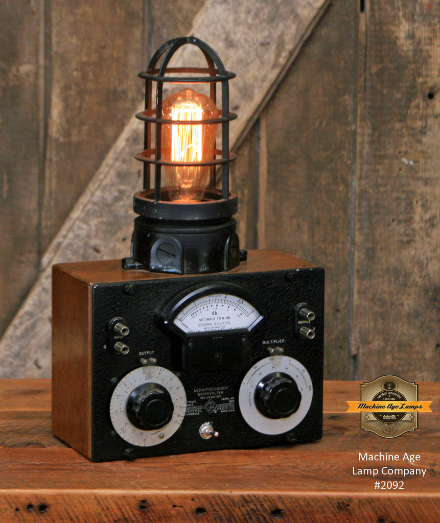 Steampunk Industrial Machine Age Lamp / Wood Box / Electrical Meter Tester / Lamp #2092 sold