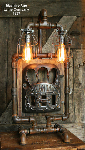 Steampunk Industrial Lamp, Barn Wood Re-Claimed - #257