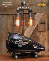 Steampunk Industrial Lamp / Re-Purposed Harley HD Tank / Motorcycle Tank / Lamp #1707 sold
