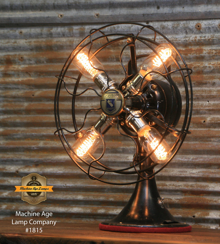 Steampunk Industrial Fan Lamp / Antique GrayBar "General Electric"  Fan  / Lamp #1815 sold