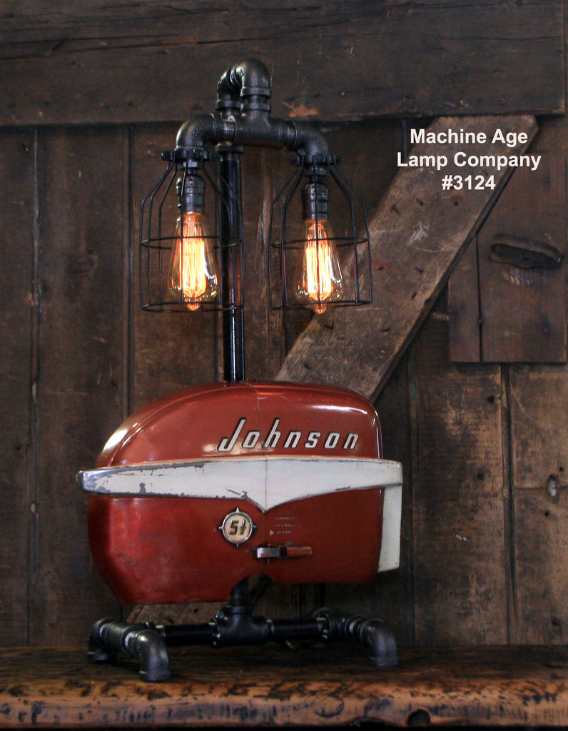 Steampunk Industrial / Boat Motor / Johnson / Nautical / Marine / Cabin /  Lamp #3124