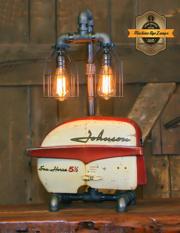 Steampunk Industrial / Boat Motor / Johnson / Nautical / Marine / Cabin / Lamp #4022