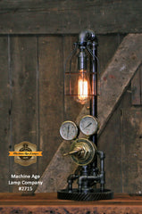 Steampunk Industrial Lamp / Antique Welding Regulator / Gear / Chicago / Lamp #2715 sold