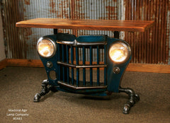 Steampunk Industrial Antique Jeep Willys Grille Table, Console - #1443 - SOLD
