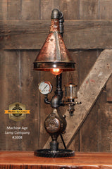 Steampunk Industrial / Antique Copper Shade / Oiler / Steam Gauge / Lamp #2010 sold