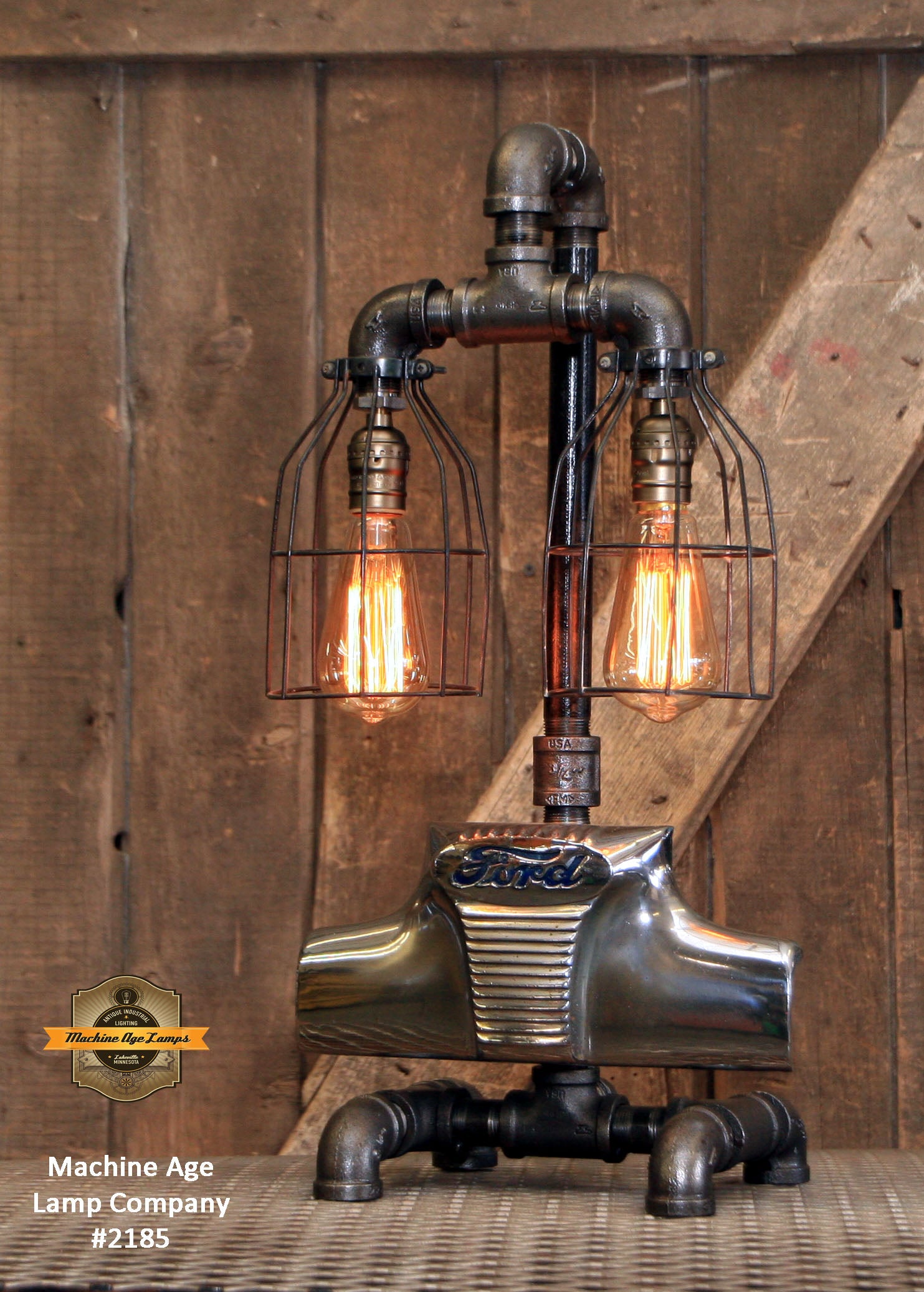 Steampunk Industrial  / Antique Ford Truck Emblem / 1950's  / Automotive  / Lamp #2185